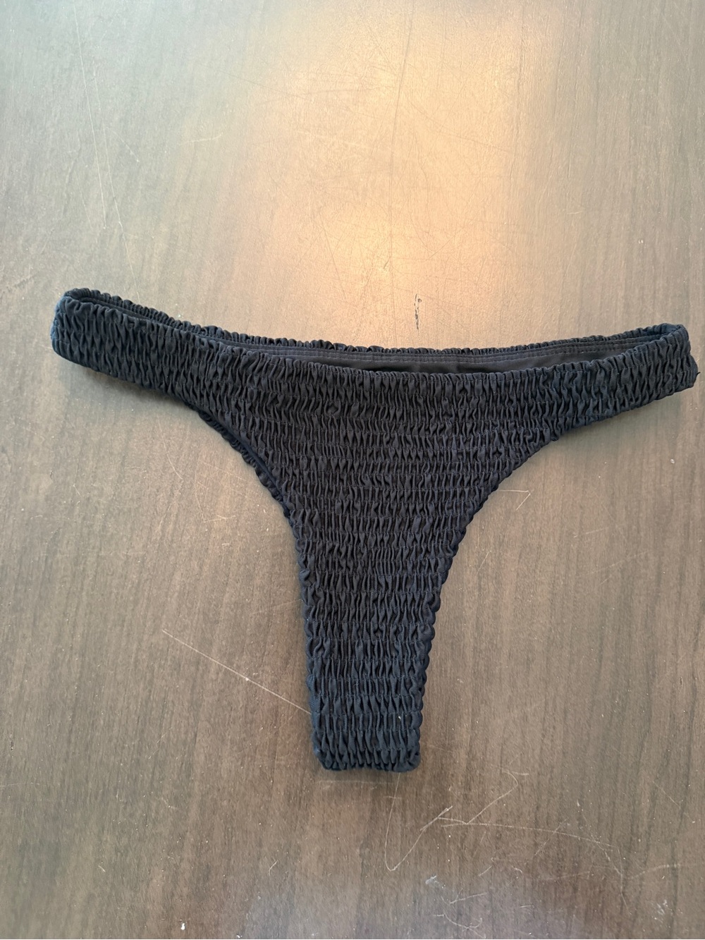 Aila Blue Oceania Bottom Black Smocked Bikini Size S NWOT